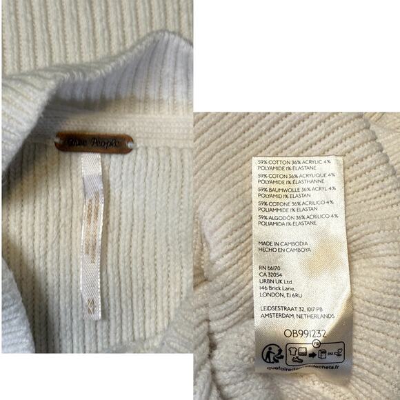 Free People Easy Street Tunic Painted White Oversized Medium - Picture 6 of 8